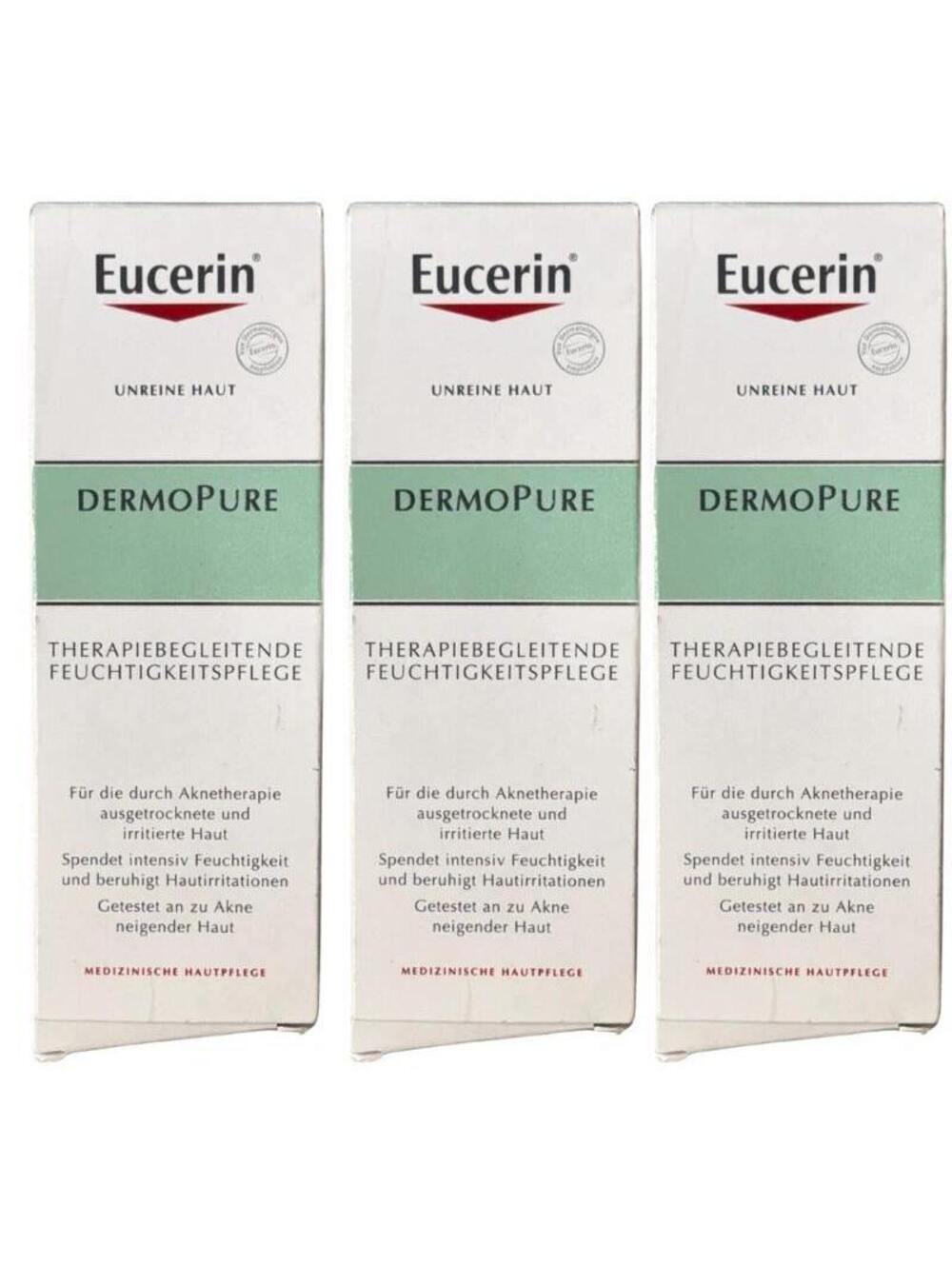 Eucerin DermoPure Adjunctive Soothing Cream Acne Prone Skin Moisturizer 3 Pack